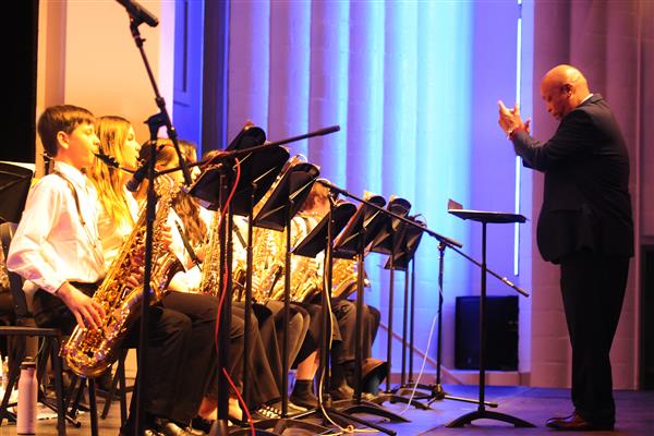Students performing at the 2023-2024 All County Jazz Concert